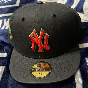 New Era Black Cap with Red and Green Embroidery 1996 World Series patch